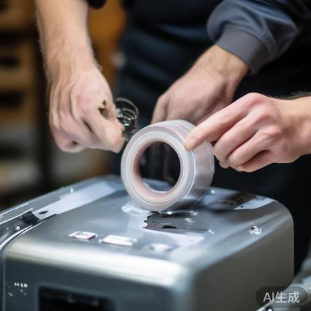 修复胶带粘平，热水器外壳牢固。