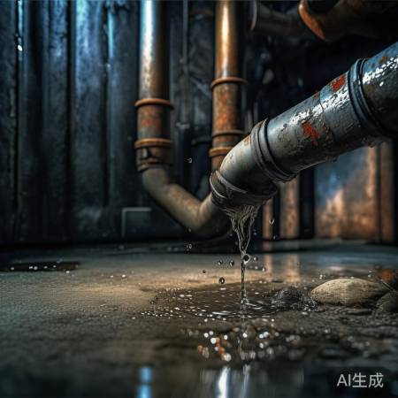 “管道损坏,水漏不停”