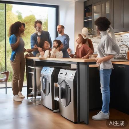 洗衣机防摔关键,摆放安全为上。