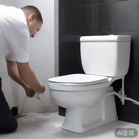 “安装马桶,底座连接,专业人员