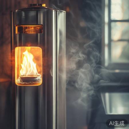 燃气热水器工作加热中