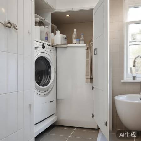 卫生间洗衣机柜，私密整洁两不误