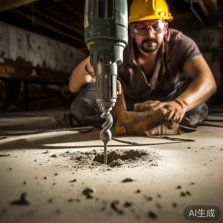 钻孔：标记位，略大于地漏径