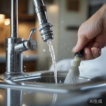 冲洗热水器，擦洗水龙头外壳