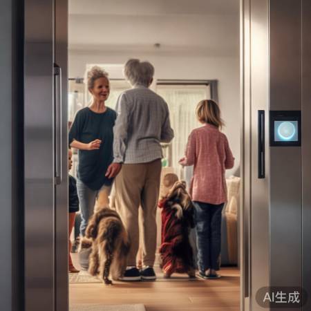 指纹锁，一按开门，宠物友好。