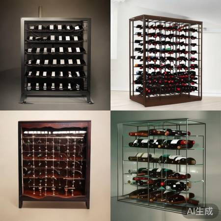 酒架材料多样，风格各异