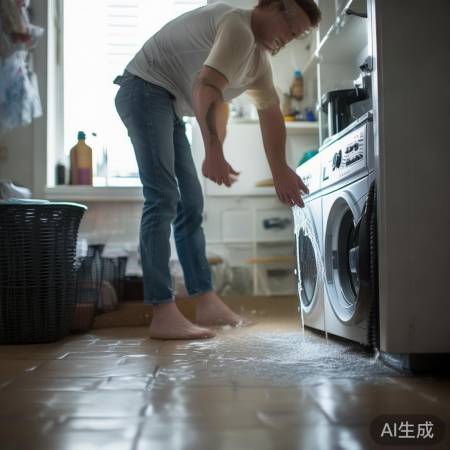 洗衣机装好后，开龙头查漏水