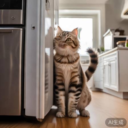 猫咪开冰箱，养宠注意安全与陪伴