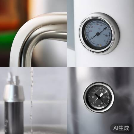 热水器两温度表：出水口箭头标记