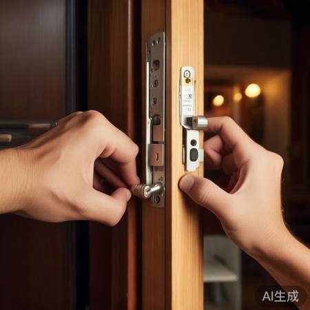 安装锁体,调整契合