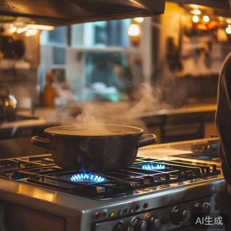 燃气灶铁锅烹饪佳