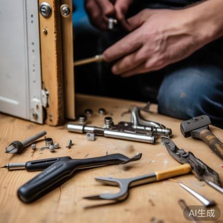 准备工具，拆锁体弹簧